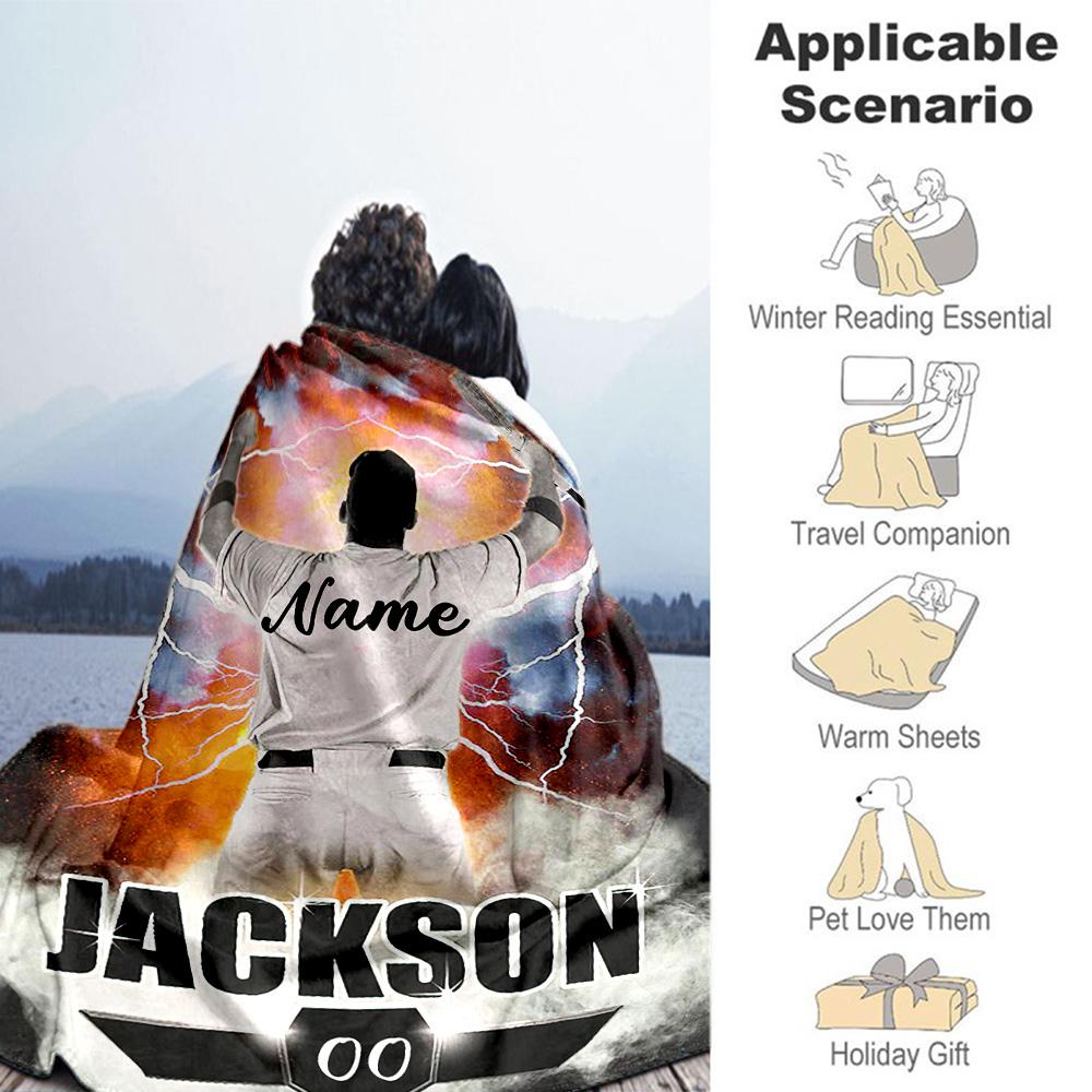 Baseball88 Customize Your Name Blanket Cozy Customizable Blanket Warmthful Decor Versatile for Seaside Picnics Bedding Office Ideal for All Seasons