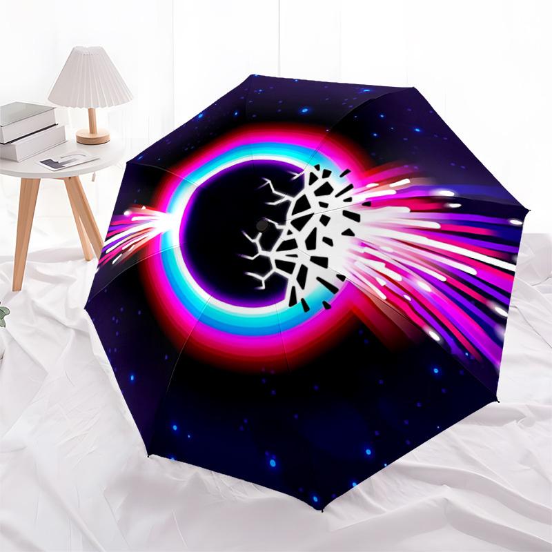 1pc Galactic Burst Automatic Folding Umbrella Durable Iron Frame,All Seasons Home Travel Outdoor Multifunctional Umbrella Yy251115079
