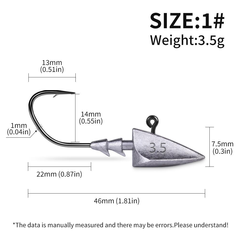 Reinforced Tip Wobbler Lure: Barbed Lead Head, 3.5-10g Soft Bait, Upward Hook Fishing Gear.