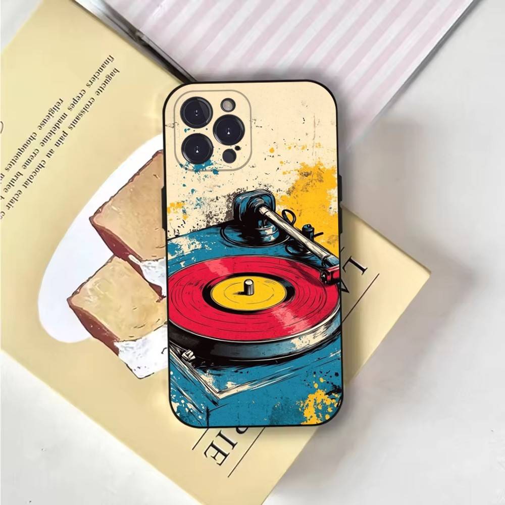 

DJ-контроллер Винил DJ Чехол для телефона Для iPhone 6,17,16,15,14,13,12,11 Plus,Pro Max,XS,X,XR,SE,Mini,8,7,Мягкий силикон Черный чехол iPhone12PRO