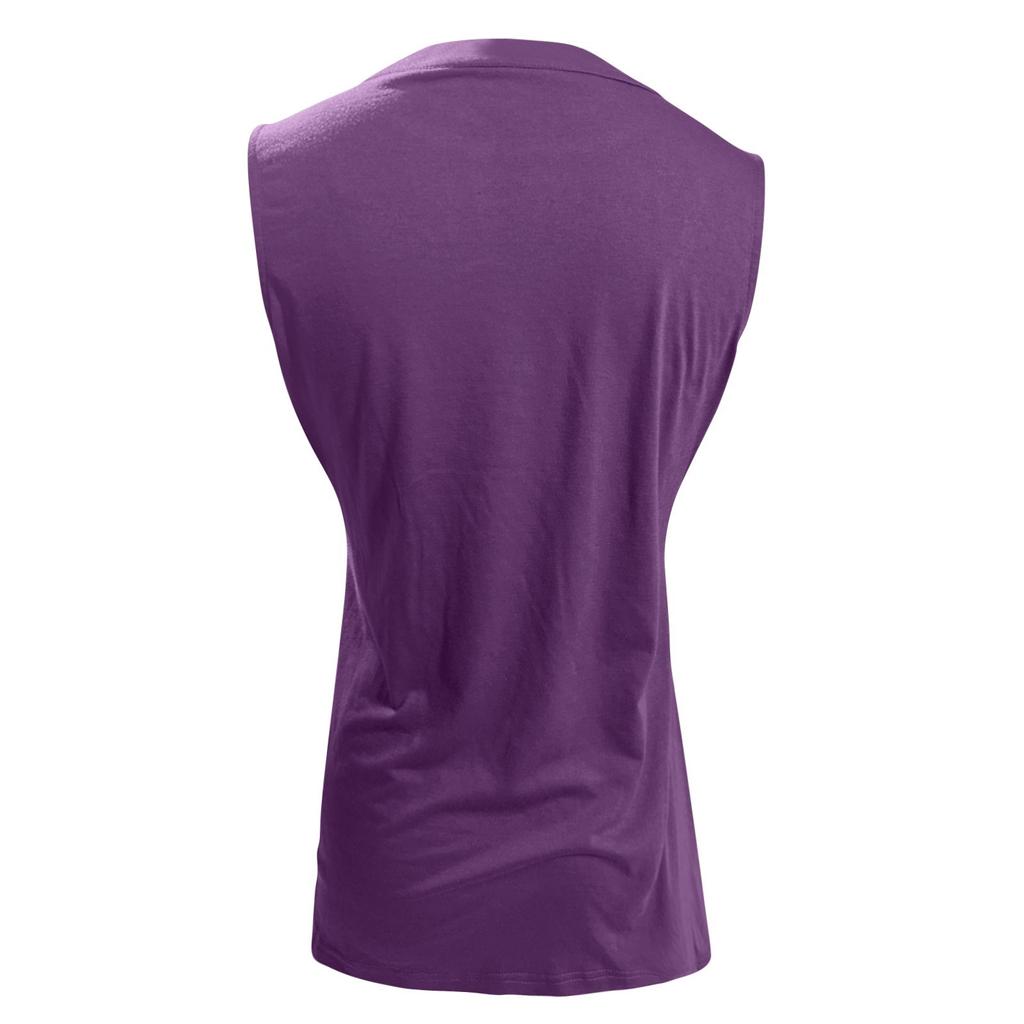 Women's Solid Color Stand Collar Tuxedo Vest Tops Pleated V Neck T-Shirt Tops