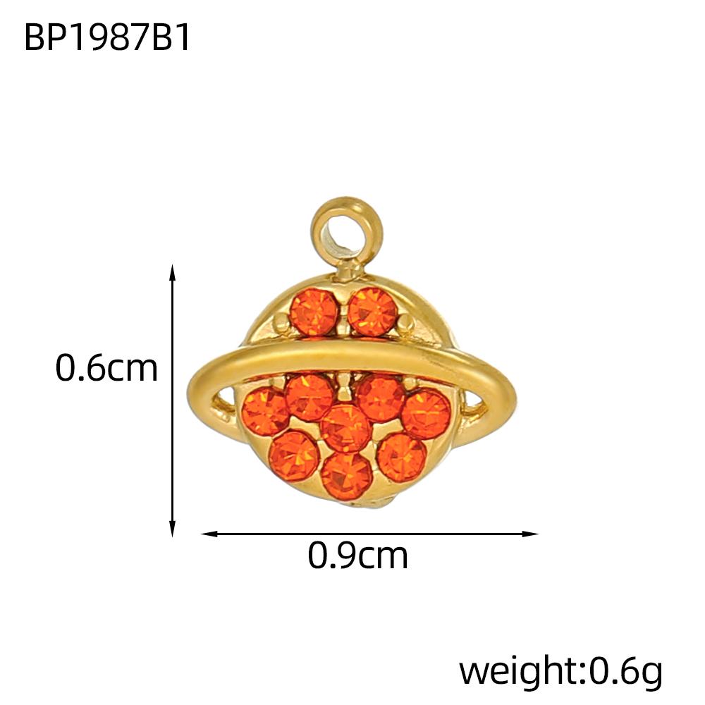 

CARLIDANA Delicate Stainless Steel Colorful Zircon Heart Star Moon Crown Charm Mini Pendant DIY Necklace Earrings Women