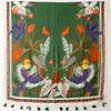 Ladies Scarf Thin Silk Scarf Spring Summer Tropical Plants Flowers Bugs Birds Bali Yarn Women Tassel Shawl