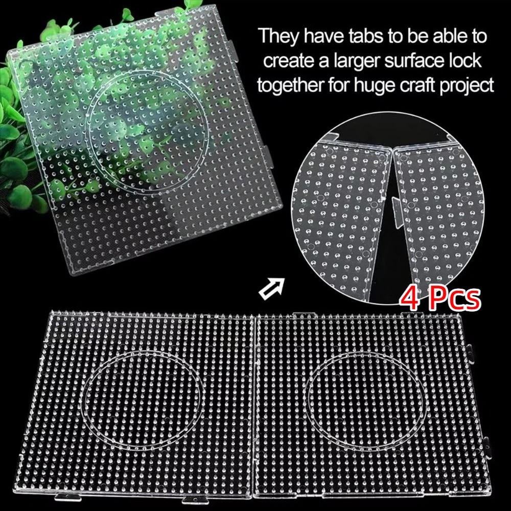 4Pcs Square Melting Beads Pegboards DIY DIY Material Template Home Decoration