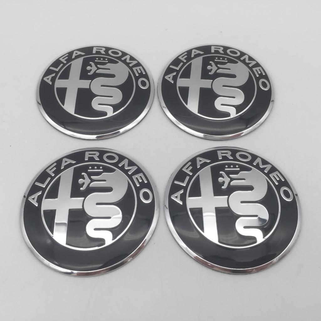 4pcs 56mm 60mm 65mm ForAlfa Romeo 147 156 159 Car emblem Wheel hub Center Cap Badge covers sticker Decals Styling accessories