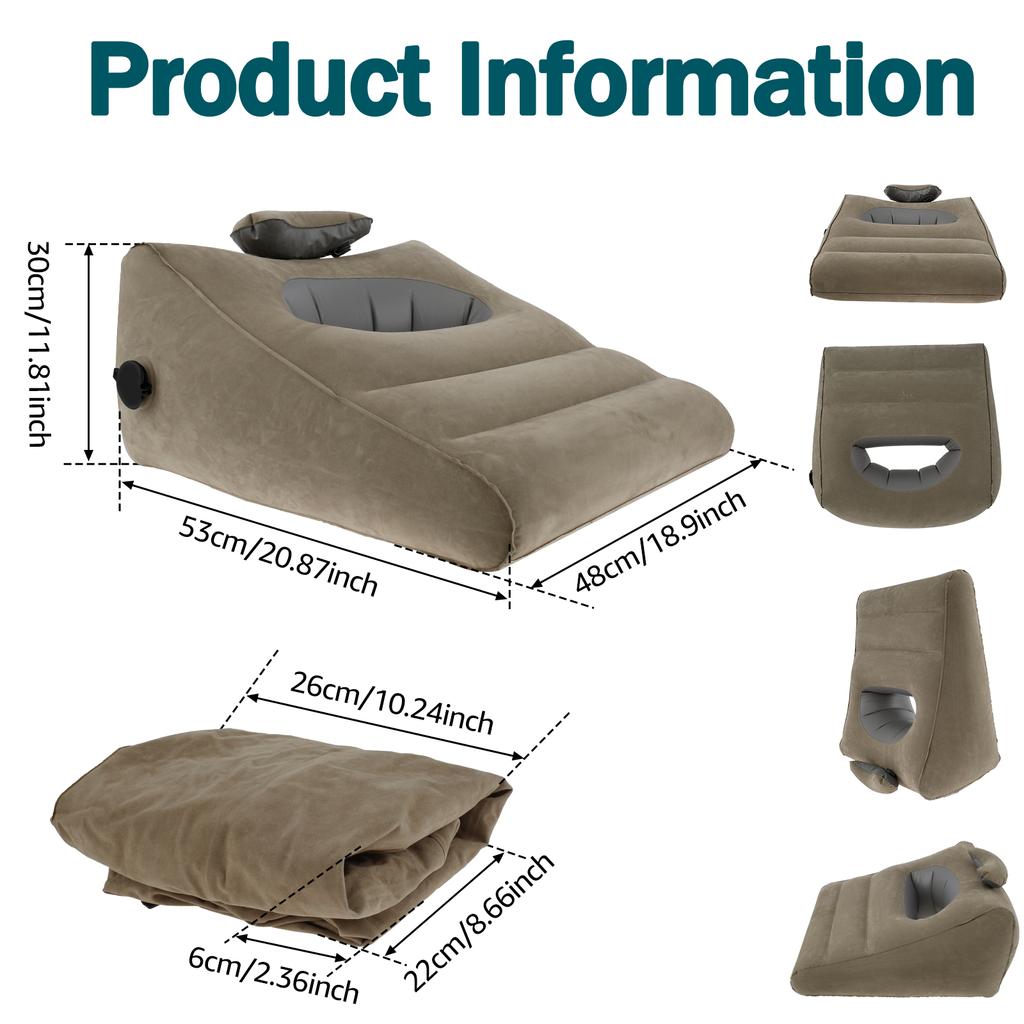 Reise Aufblasbares Keilkissen Beinstütze Hebekissen Kissen Lendenwirbel Yoga Kissen Multifunktionale Körperstütze Luftkissen Neu