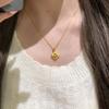 Buchi Wind! Vintager Medieval Brushed Four-Leaf Clover Necklace Women'S Retro Light Luxury Niche High-End Clavicle Chain