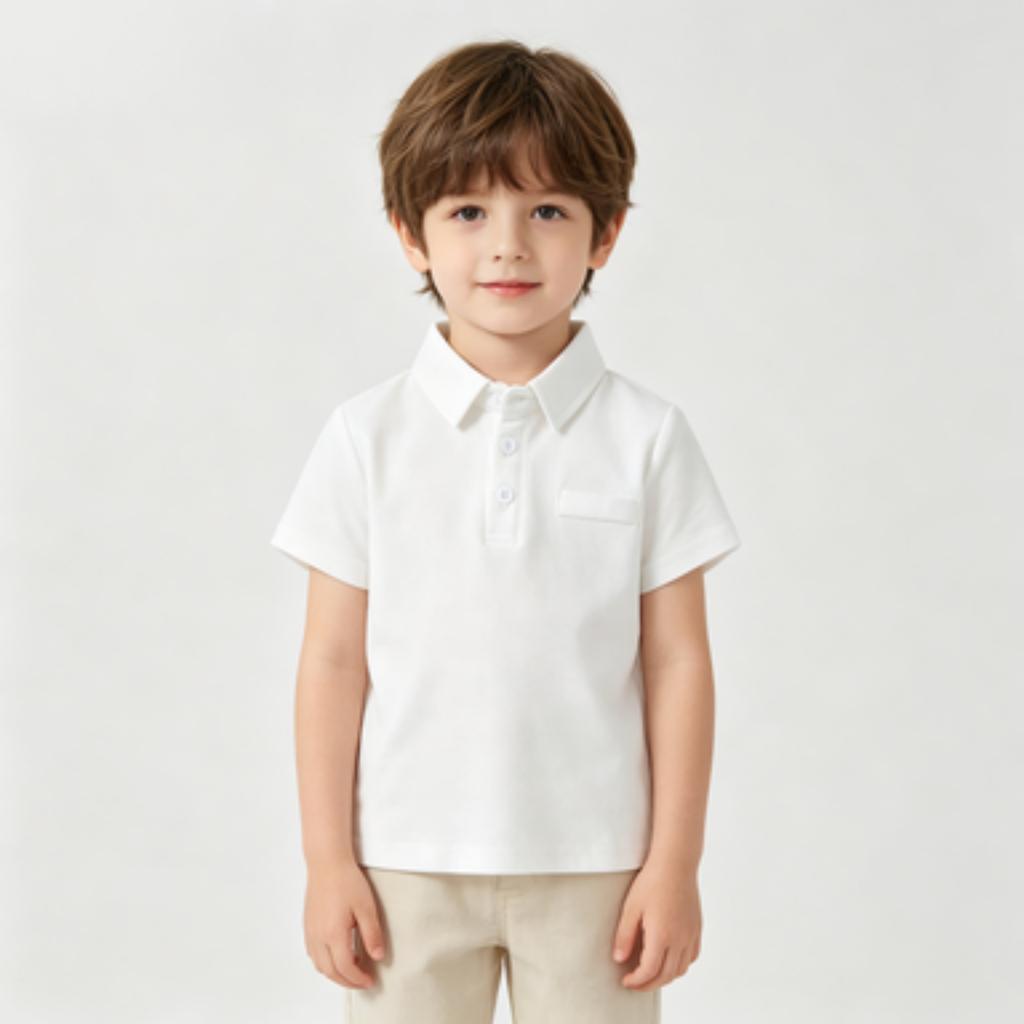 Boys' Cotton Short Sleeve T-Shirt Korean Versatile Top for Toddlers