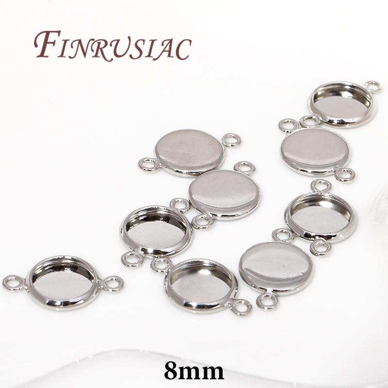 6/8/10mm Cabochon Base Tray Bezels Blank Setting For DIY Blank Pendant Trays Supplies For Jewelry Making Accessories