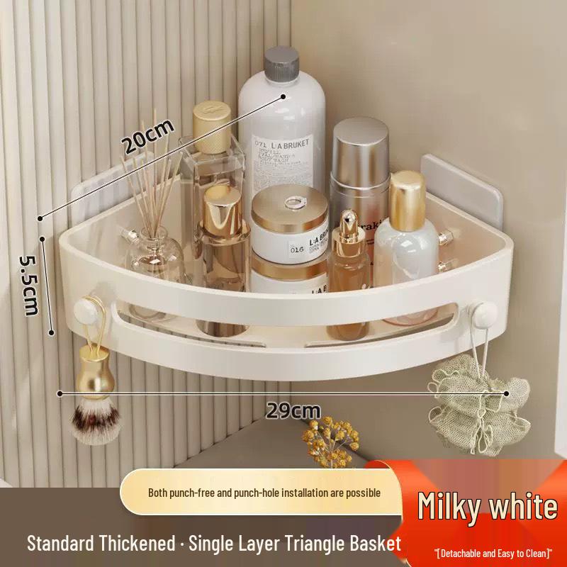 No-Drill Triangle Bathroom Corner Storage Rack Organizer