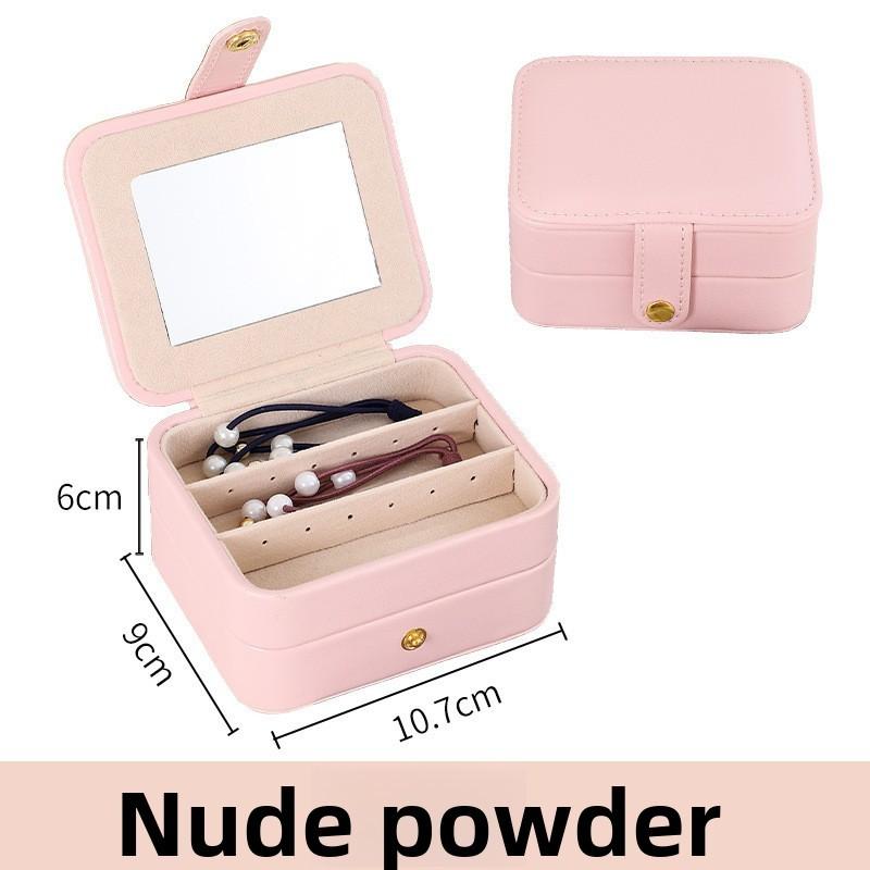 Children Jewelry Box With Mirror Multi Layer Travel Organizer For Earrings And Necklaces