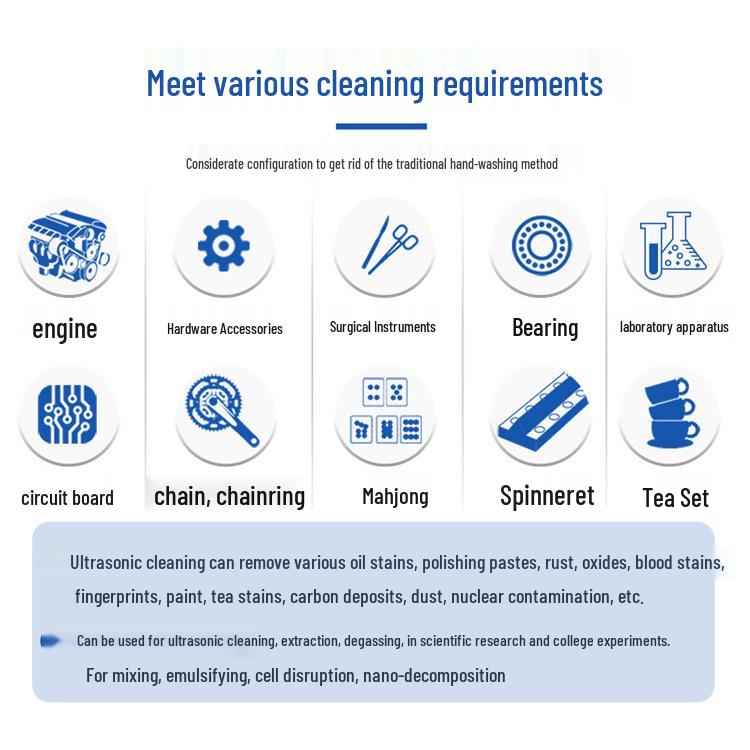 Stainless Steel 304 Ultrasonic Cleaner for Degreasing & Rust Removal in Labs & Dental Use