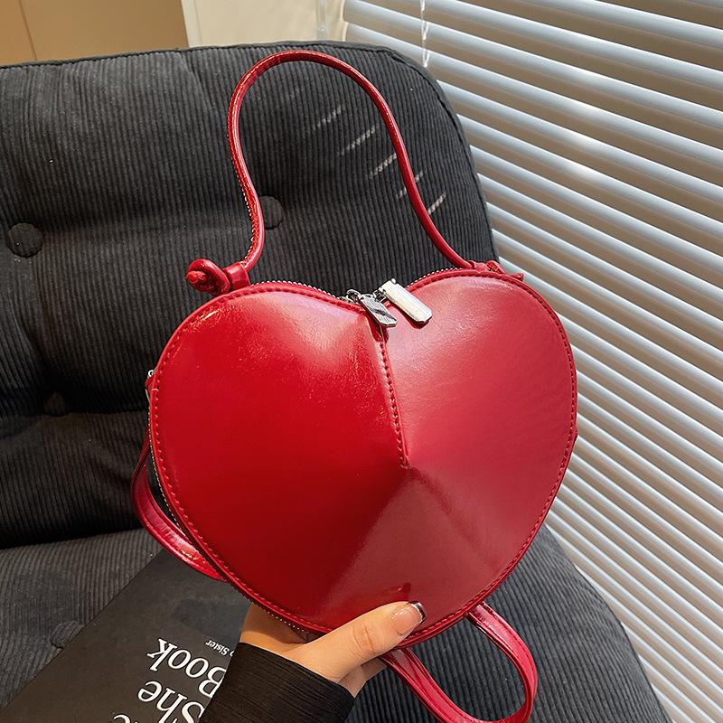Trend style personalized red love small bag women's casual high-end messenger change bag