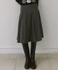 YUPPE Pleated Wool Skirt_Charcoal