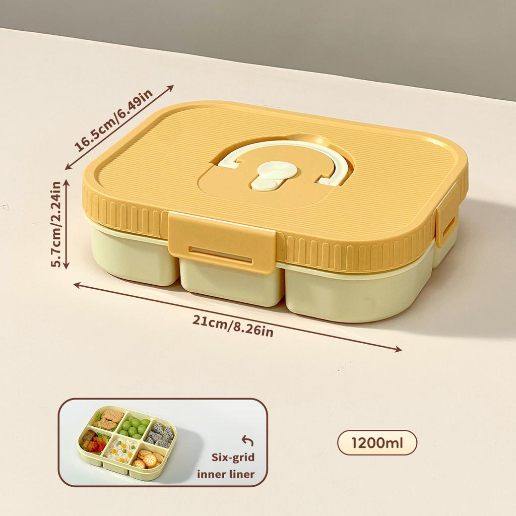 WORTHBUY Large Capacity Plastic Divided Bento Lunch Box Microwave Portable Leak-proof Cold And Hot Food Container For Student