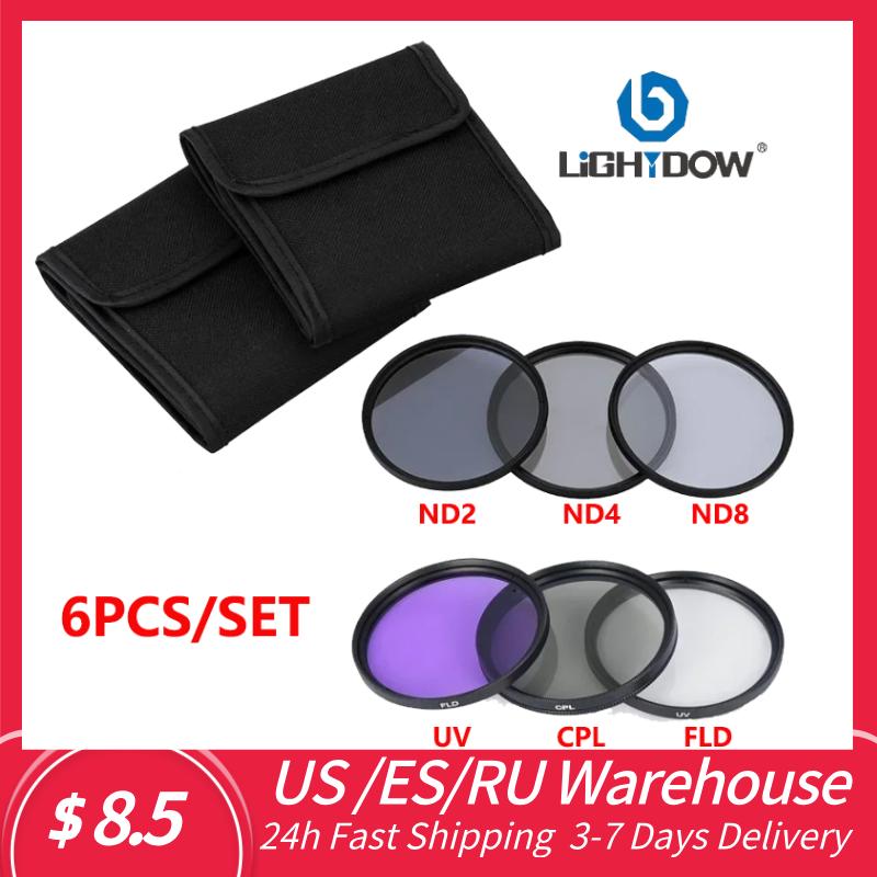 

Lightdow UV+CPL+FLD+ND2 ND4 ND8 Lens Filter Sets 49/52/55/58/62/67/72/77/82mm for Cannon Nikon Sony Camera Lens Waterproof 67mm