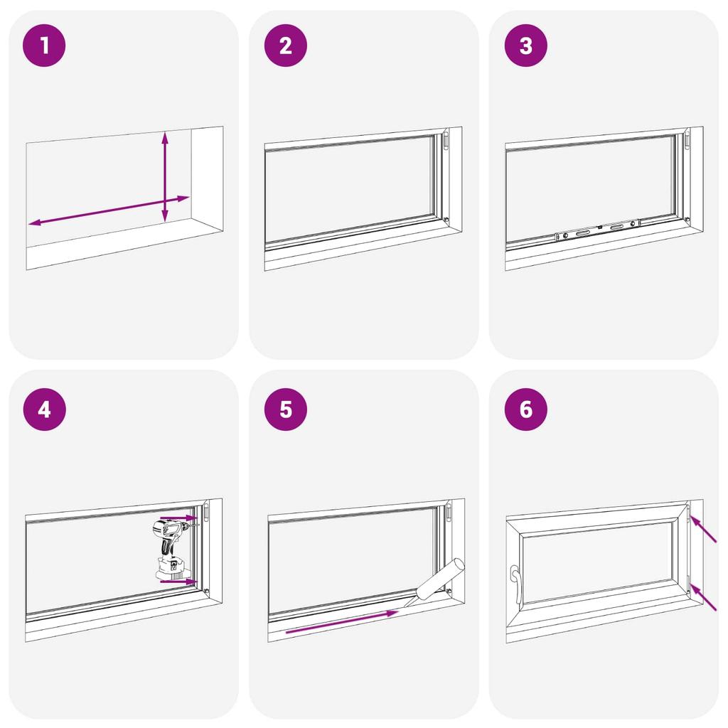 Ventana de Sótano RISOR 110 x 60 cm PVC y Vidrio Blanco
