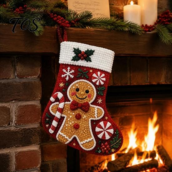 Parent Child Crafting Kits DIY Rhinestone Painting Christmas Stocking Kit, 6 Festive Patterns Crafts with Resin Handmade Gifts for Friends Drills And