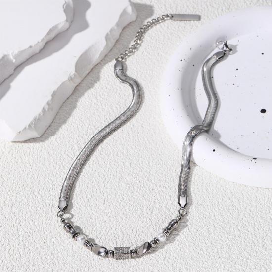 Collier Os de Serpent Épissé en Acier Titane pour Hommes, Ras du Cou Tendance Haut de Gamme de Luxe Léger pour Femmes, Design Unique, Chaîne Clavicule Inaltérable