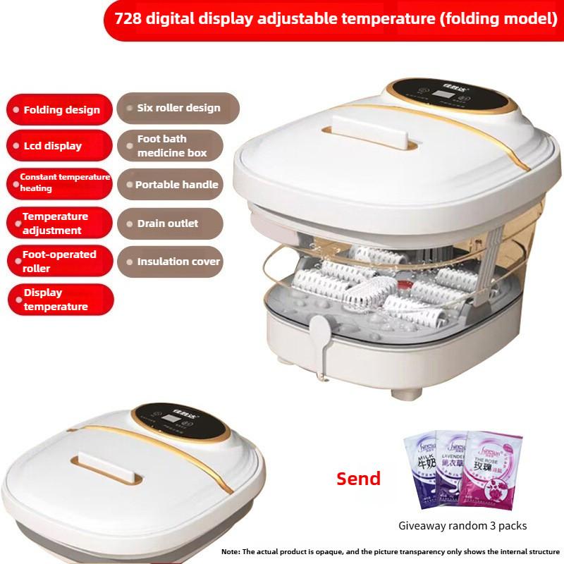 Small Foldable Foot Bath Tub Household Massage Foot Bath Bucket Electric Heating Constant Temperature Foot Bath Basin