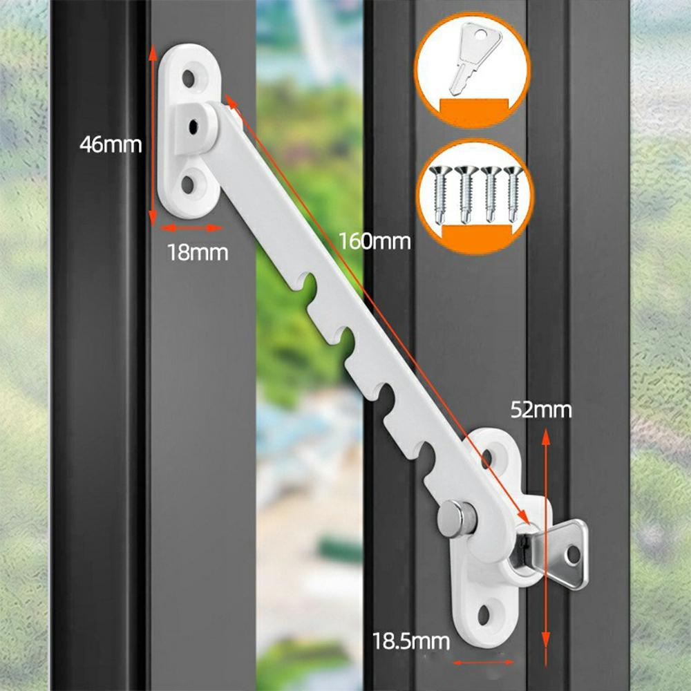 U-Shaped Carbon Steel Child Safety Lock External Lock Catch Angle Limiter Wind Brace Fixator for Doors Windows