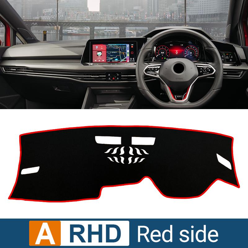 

Автомобильные аксессуары для Volkswagen VW Golf 8 MK8 2022 2023, крышка приборной панели, избегайте света, козырек от солнца, анти-УФ-ковры A Red Side RHD
