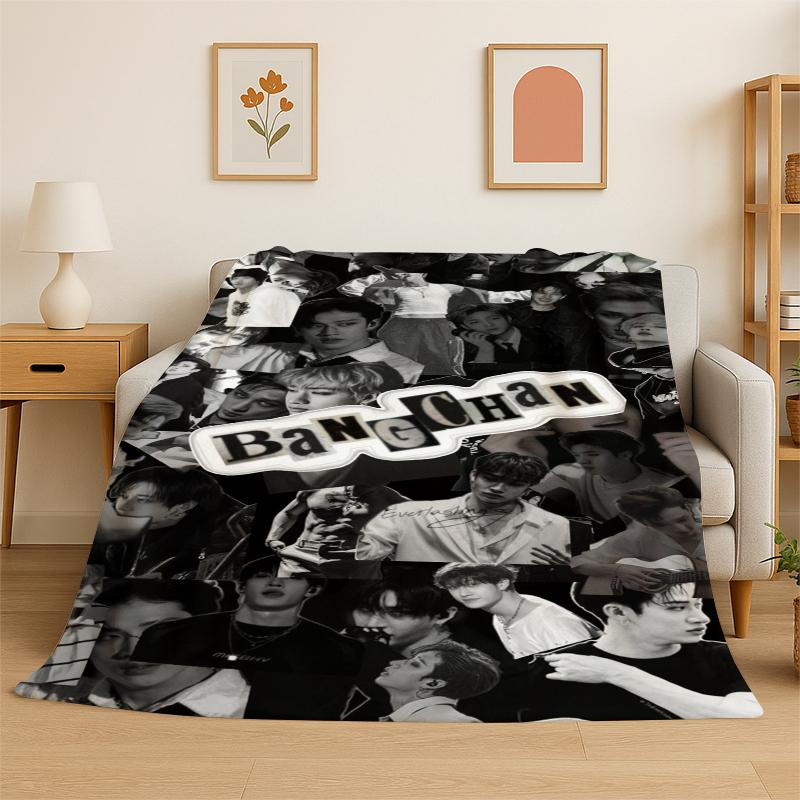Kpop Bang Chan Stray Kids Coperta in Flanella Morbida Calda per Camera da Letto Soggiorno Letto Viaggio Campeggio Picnic Regalo