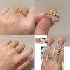 Beautiful 2023 Year Of The Rabbit Adjustable Gold Plated Bowknot Ring For Women