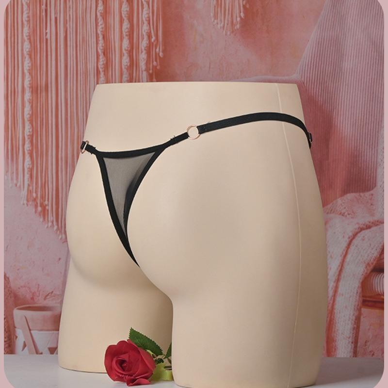 Men'S Sweet Bow Full Lace Underwear Sexy Sheer Sissy Pouch Panties Crossdressers Underwear Adjust Waist Low Waist T-Back Thong