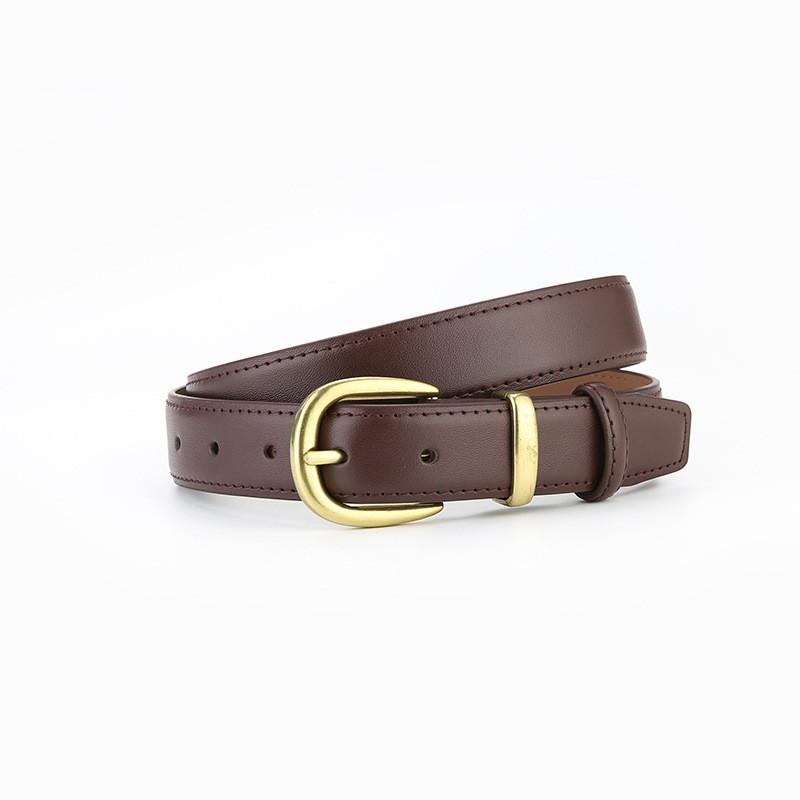 Ladies Leather Belt With Alloy Buckle For Business Casual And Denim Styling