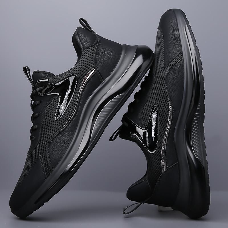 

2025 summer new men s breathable casual sports shoes non-slip and versatile fashion wear-resistant low-top sports trend shoes 38 чёрный