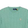 Maglione da Donna Girocollo a Treccia Colore Unico con Logo Ricamato Polo Ralph Lauren Verde 211570012-129