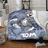 1pc Tom Jerry Flannel Throw Blanket - HD Printed Lightweight Soft Warm All-Season Blanket for Sofa, Bed, Travel090