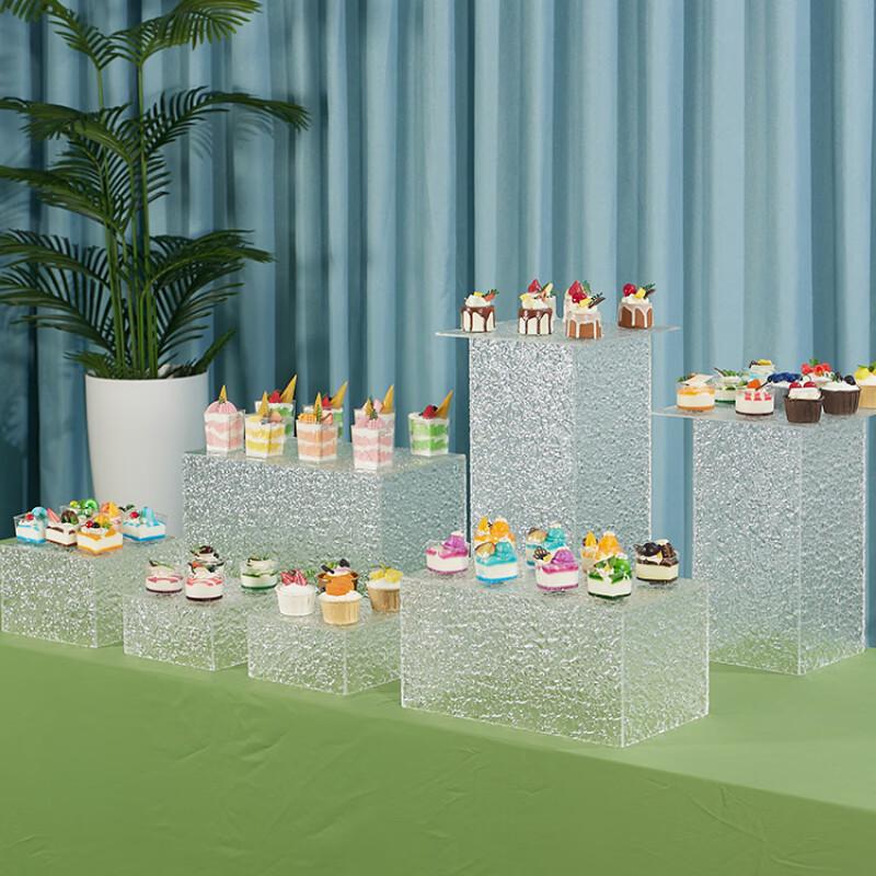 Water Ripple & Stone Texture Dessert Display Stand