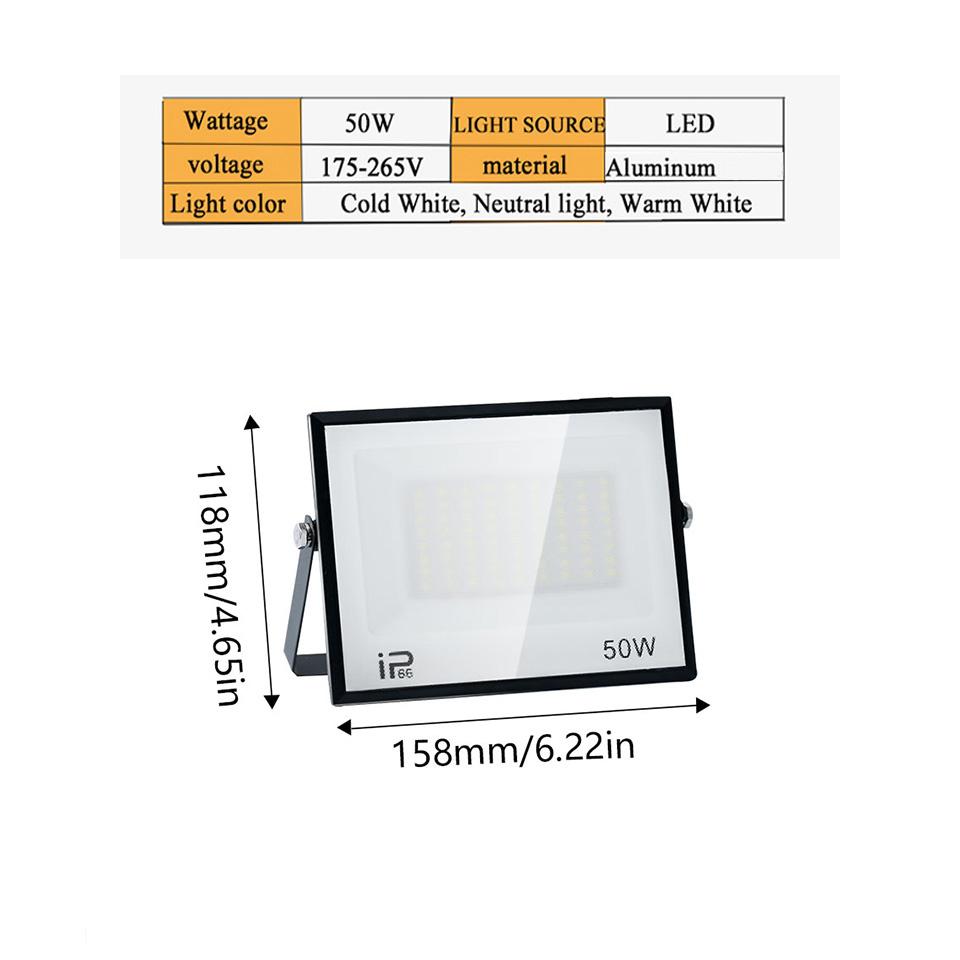 LED Floodlight AC220V 20-300W Outdoor Waterproof IP66 Aluminum Material Suitable For Driveway Corridors Construction Sites Light