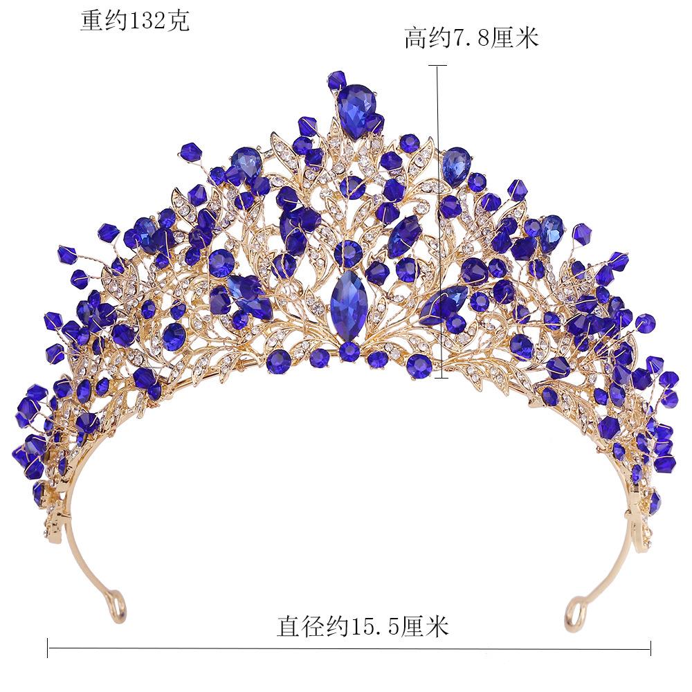 DIEZI Baroque Handmade Crystal Beads Tiara Crown Women Girls Wedding Party Luxury Elegant Bridal Queen Hair Dress Accessories