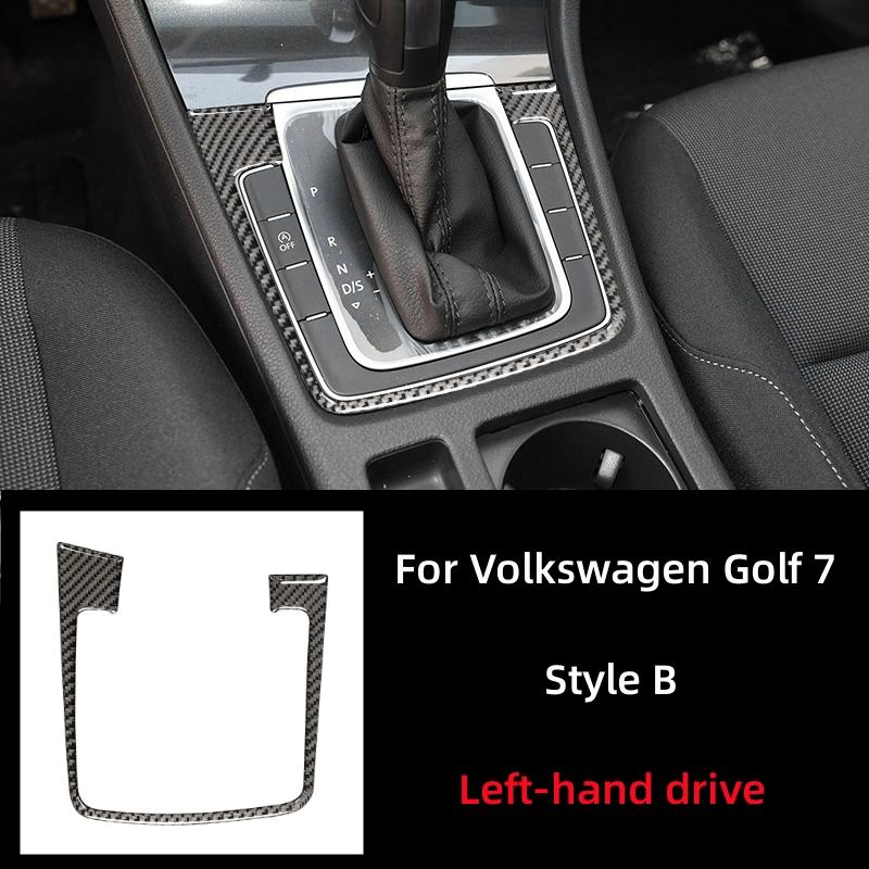For Volkswagen Golf 7 Mk7 2013-2019 Carbon Fiber Interior Auto Transmission Shift Box Panel Trim Sticker Cover Car Accessories