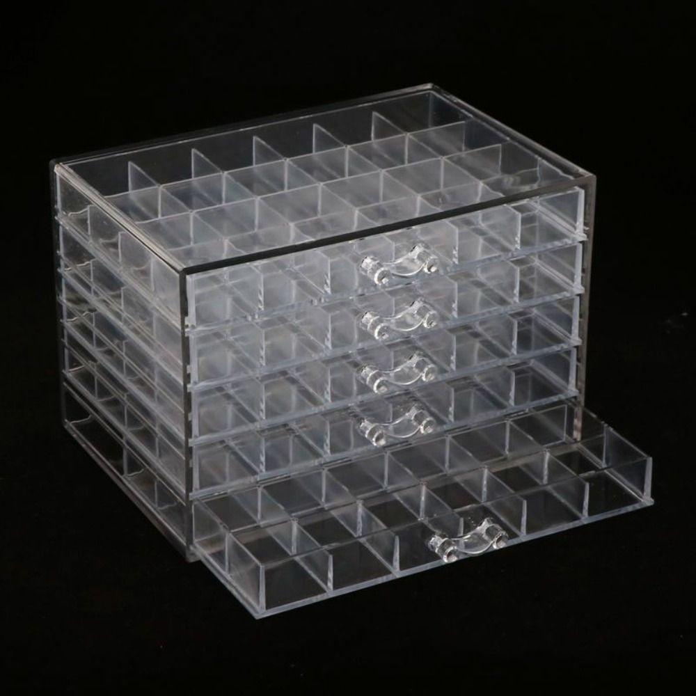 120Grids Jewelry Storage Box Acrylic Nail Art Organizer Box Jewelry Transparent Box Vanity