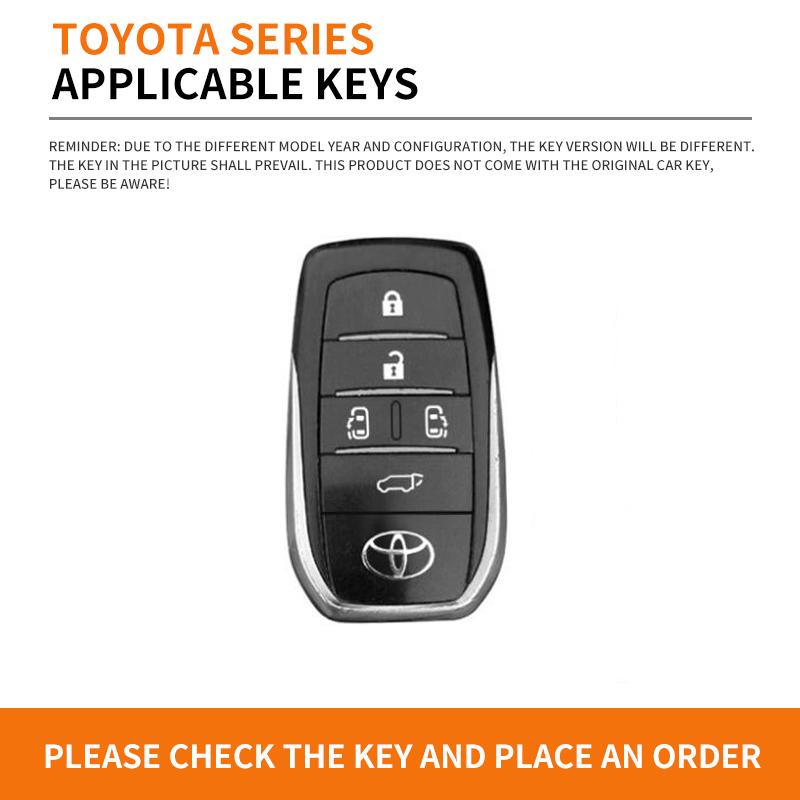 Alloy Leather Car Remote Key Case Cover Shell Fob For Toyota Prado Land Cruiser Camry Alphard VELLFIRE PREVIA Auto Accessories