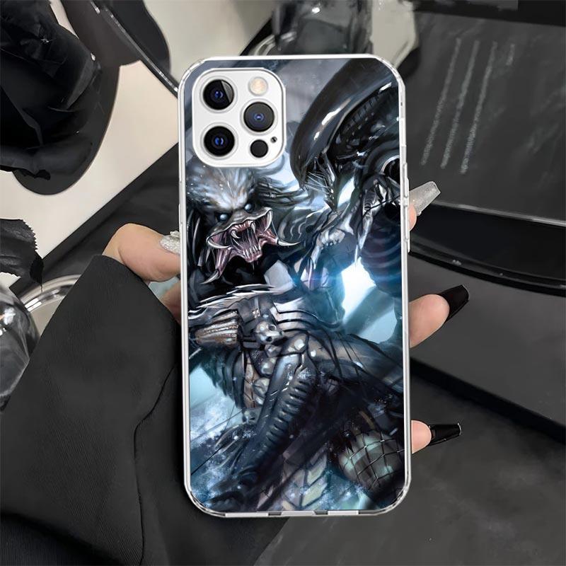 Alien Vs Predator Painted Phone Case for iPhone 13 12 Mini 11 Pro X XS Max XR 7 Plus 8 SE 6 6S 5 5S Soft Silicone Fundas Cover