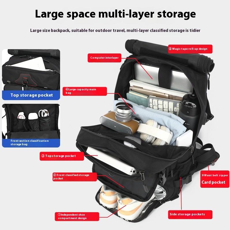 Large Capacity Travel Bag For Men Expandable Outdoor Backpack 80L Suitcase Ideal For Travel And Boarding Stylish Versatile Hiking And Travel Backpack