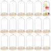 BENECREAT 30-Piece Set Clear Glass Domes 3x6cm with Wooden Bases Display Cloche Glass Domes Eternal Flowers for Flowers, Plants, Miniatures, Specimens