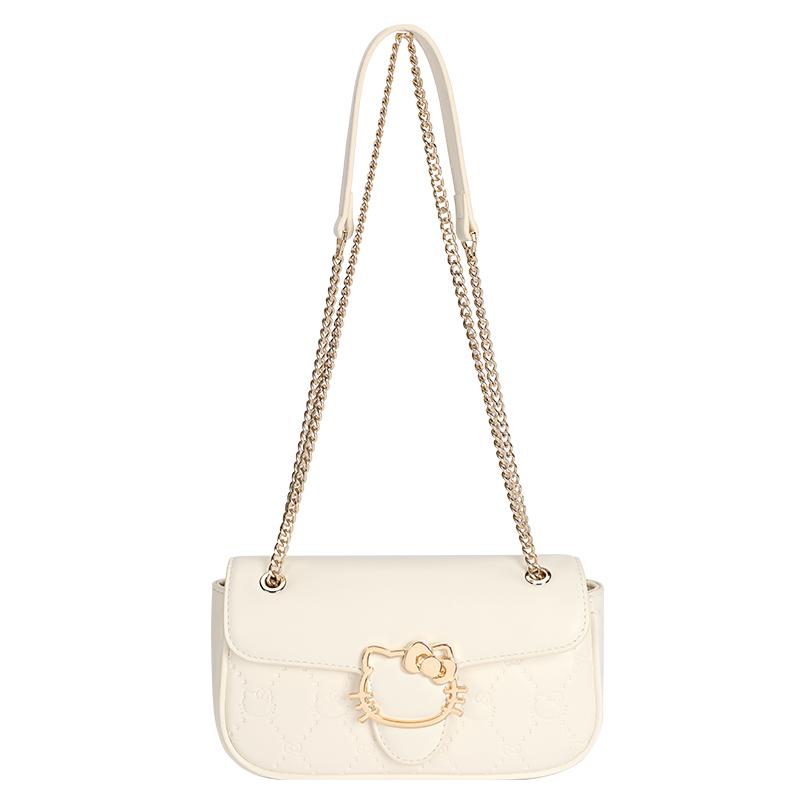 New Sanrio Hello Kitty Synthetic Leather Shoulder Bag, Crossbody Bag, Small Square Bag Regular Women's HHF249803