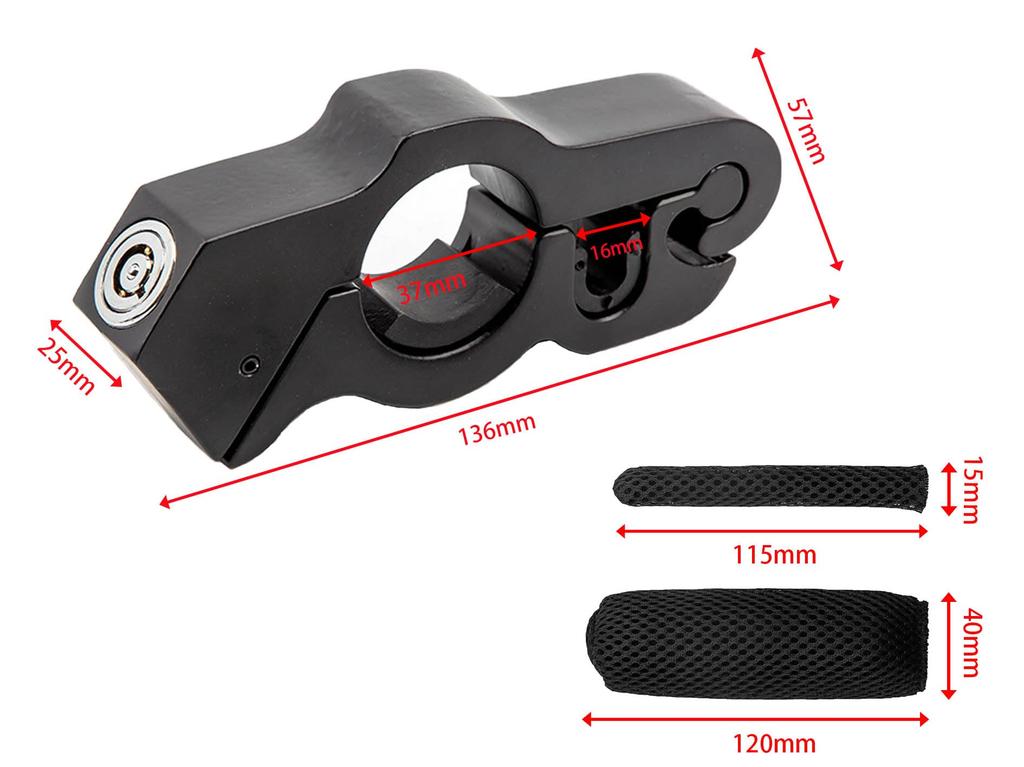 Motorcycle Brake Easy To Motorcycle Black Lock, Lock, Key, Anti-Theft, Anti-Theft, Moped, Universal, Install, Supplies,