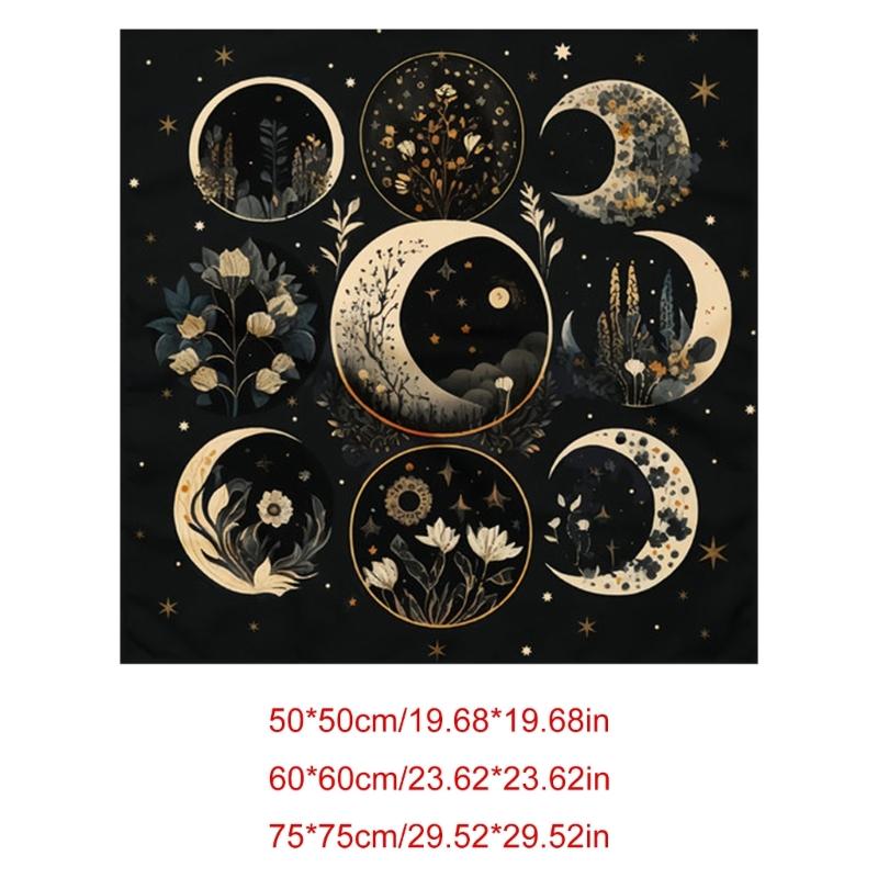 Moon Flower Pattern Astrology Tablecloth Tarot Divinations Tablecloth Altars Cloth Divinations Board Game Accessory