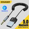 Essager Wireless Bluetooth 5.0 Receiver Adapter Handsfree Car Speaker 3.5mm Jack Aux Audio Music for Car Bluetooth TransmitterGood Product