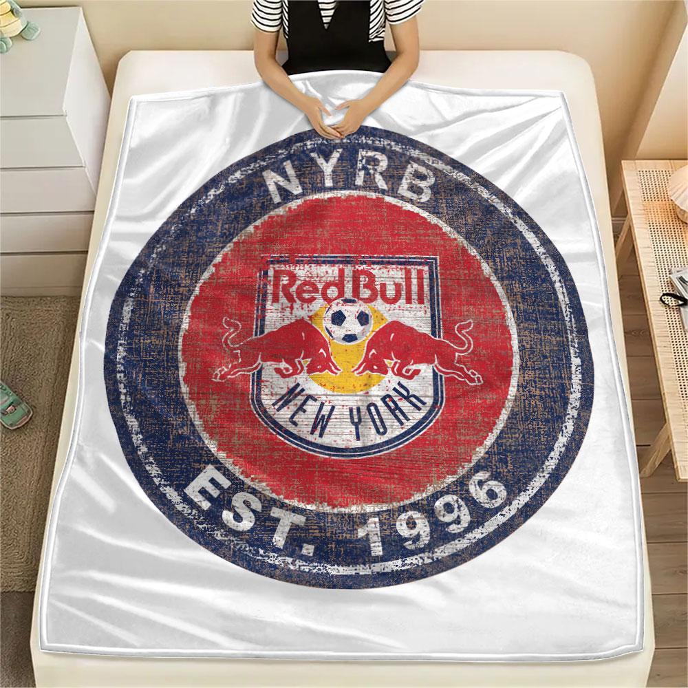New York Red Bulls Printed Flannel Blanket, soft throw for bedroom sofa, washable,soccer fan merchandise, great gift.