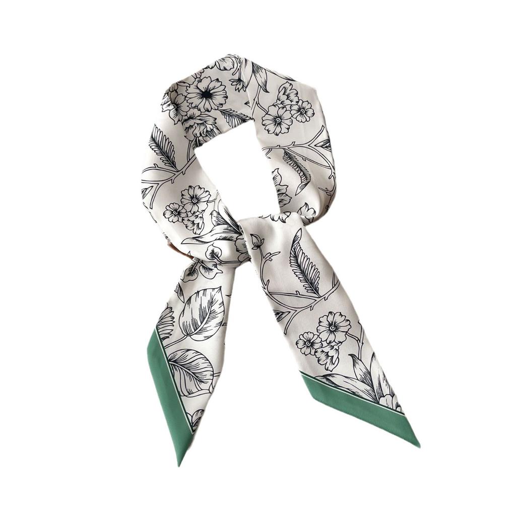 Wind Small Streamer Long Scarf Ribbon Tie Bag Versatile Decorative Headband Printed Scarf with Hand Scarf