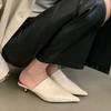 Fashion SUOJIALUN 2025 New Brand Women Slipper Fashion Pointed Toe Slip On Ladies Elegant Mules Shoes Thin Low Heel Casual Dress Slides