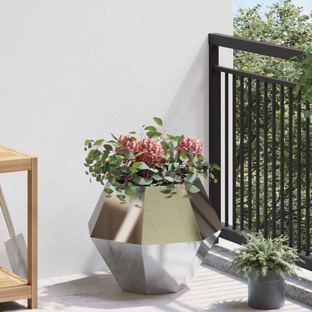 Plant Pot Silver 50 X 50 X 40 Cm Stainless Steel
